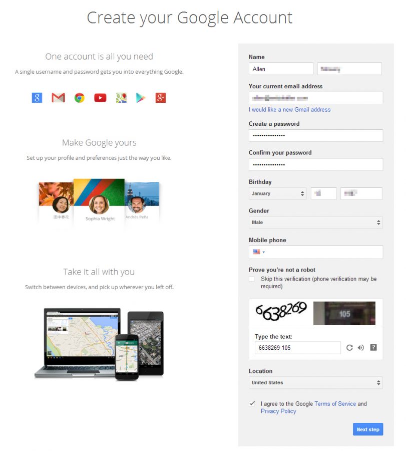 email account google search