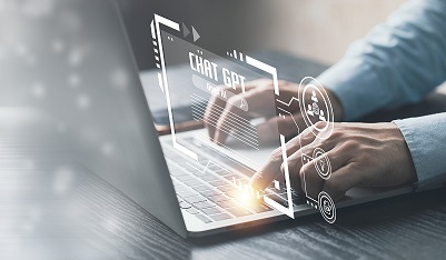 System Artificial Intelligence Chatbot , Businessman Using Lapto | WebDrafter.com chat gpt on laptop