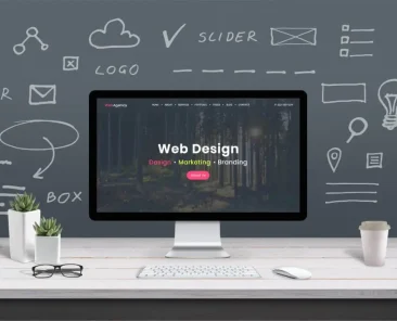 web design concept on monitor