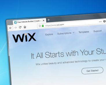 wix website on a laptop screen