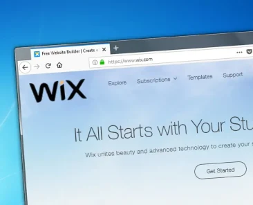 wix website on a laptop screen