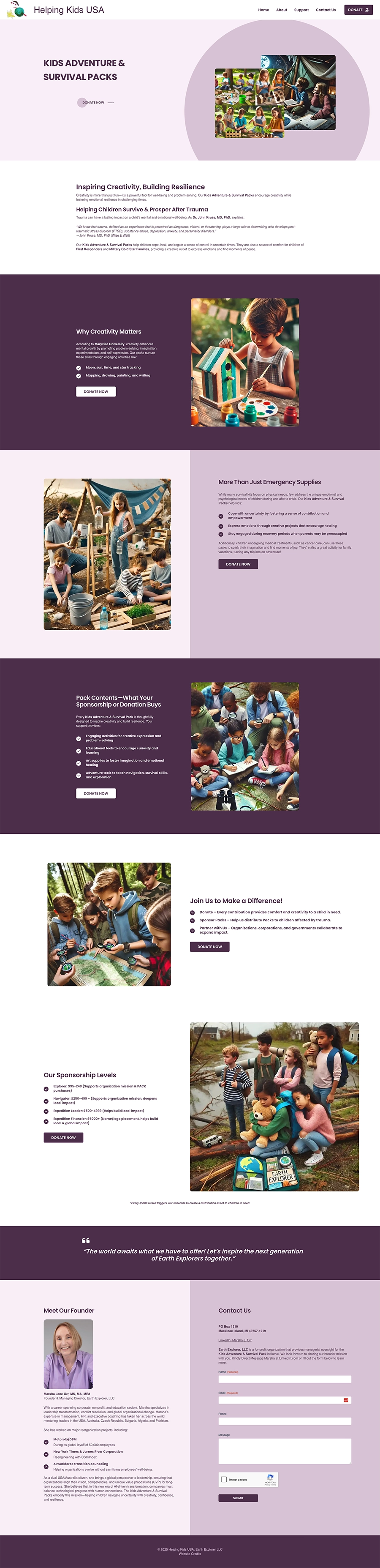 Helping kids usa full site screenshot