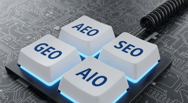 buttons saying AIO AEO SEO GEO