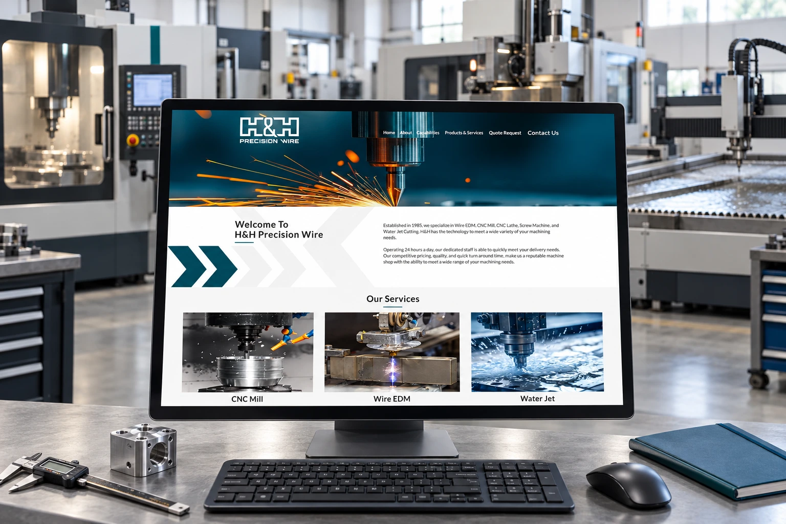 HH Precision wire website design in the shop